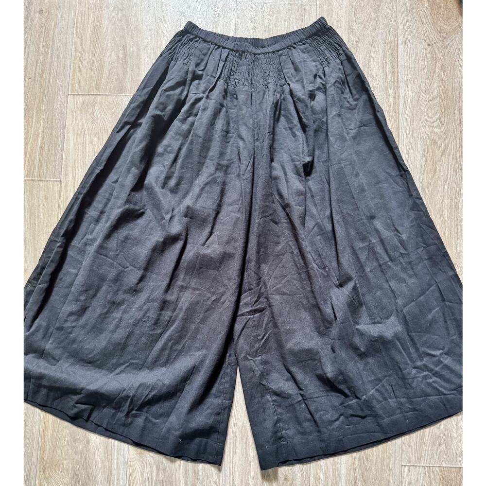 NWT Free People Rising Sun Pants- Smocked Elastic Waist Wide Leg - Size M - Picture 10 of 10